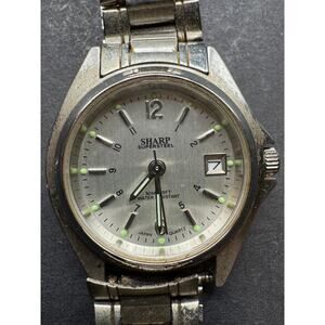 Sharp Supersteel Watch 352620 Stainless Steel Silver Dial 5ATM Water Resistant